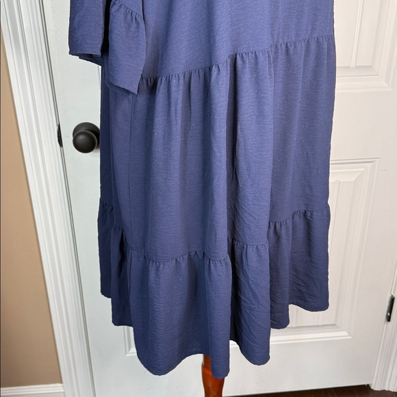 IN'VOLAND Plus Size  Dress Ruffle Babydoll Dresses V Neck Flowy Swing Dress 22W - Picture 10 of 13